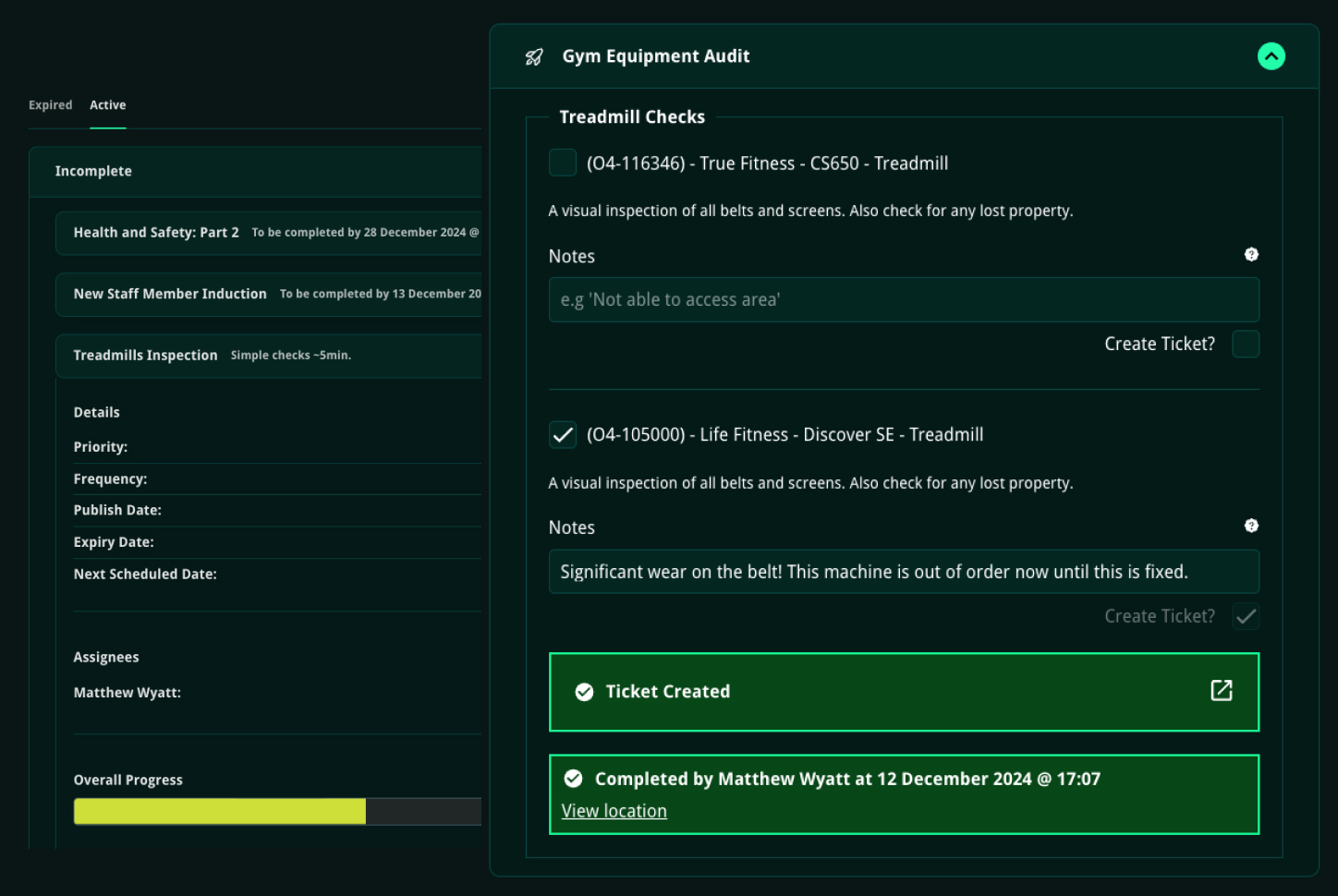 Screenshot showing the Full Inventory Management Asset Register