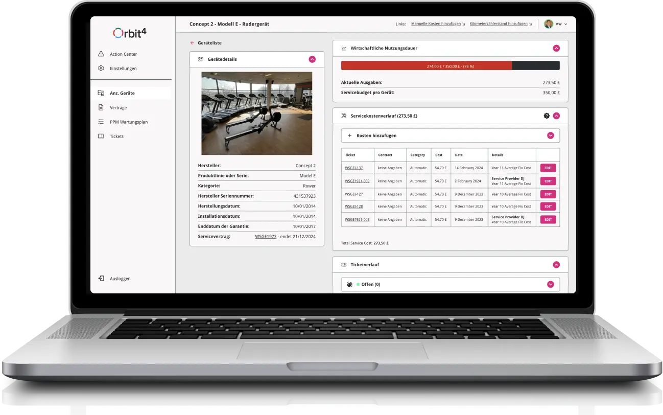 Screenshot showing the Full Inventory Management Asset Register